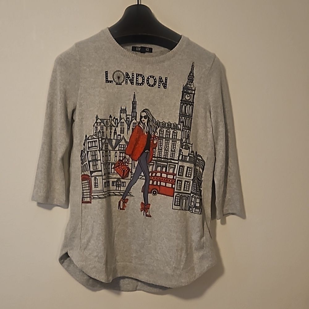 London Graphic Crewneck Sweatshirt - Light Gray